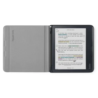 Kobo Custodia per Libra Colour e Stylus, nero, aperta