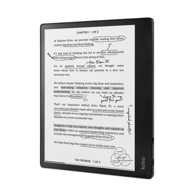 Kobo Elipsa 2E vista angolata Kobo Elipsa 2E eReader 10,3 pollici nero, vista angolata