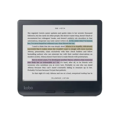 Kobo Libra Colour eReader a colori 7 32 GB con tasti volta pagina in orizzontale Kobo Libra Colour eReader a colori 7 pollici 32 GB con tasti volta pagina, nero, in orizzontale