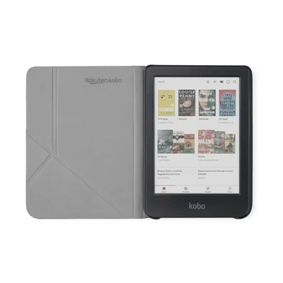 Kobo SleepCover per Clara Colour e Clara BW aperta Kobo SleepCover per Clara Colour e Clara BW, blu crepuscolo, aperta