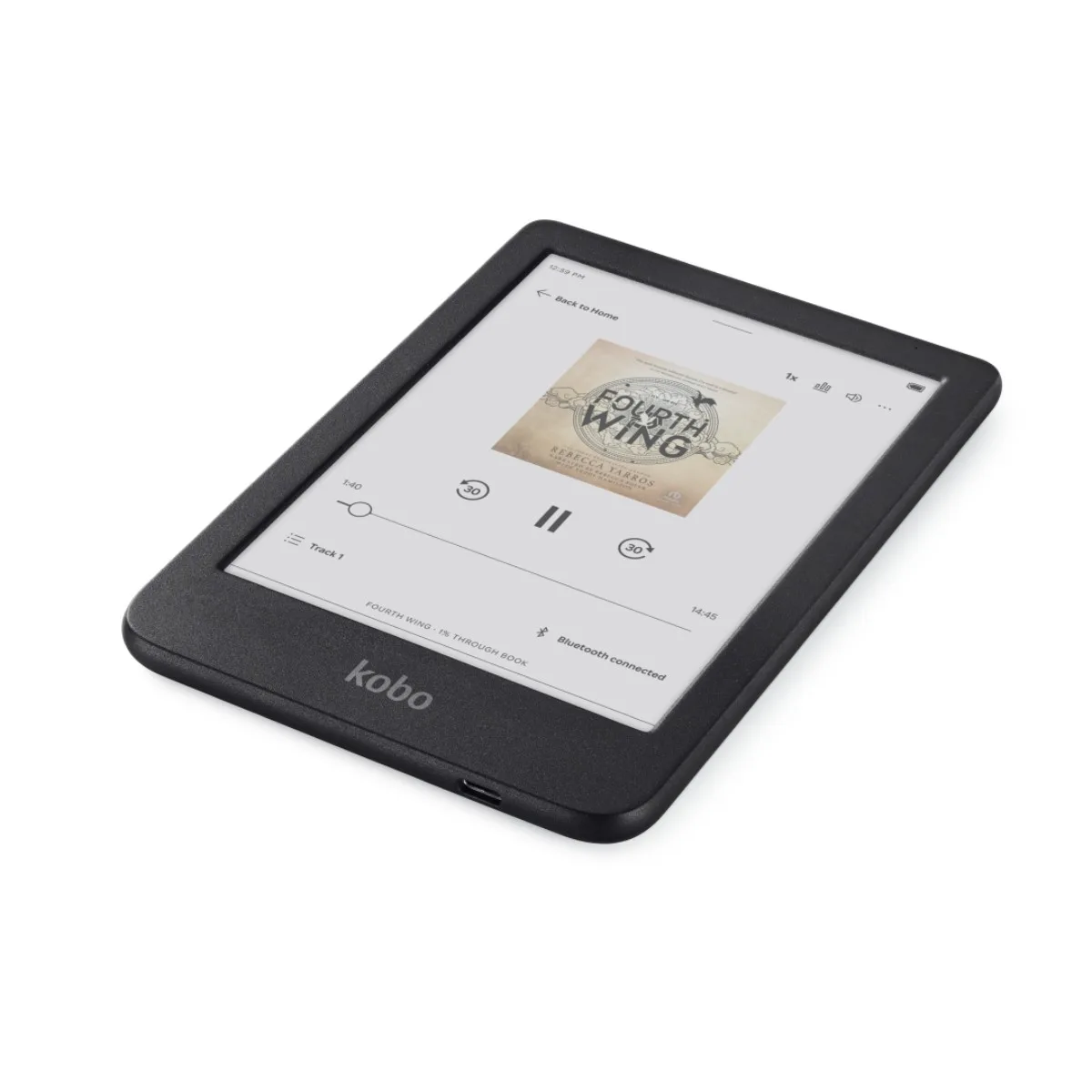 Kobo Clara Colour eReader a colori 6 pollici 16 GB E Ink Kaleido 3 impermeabile, nero, appoggiato