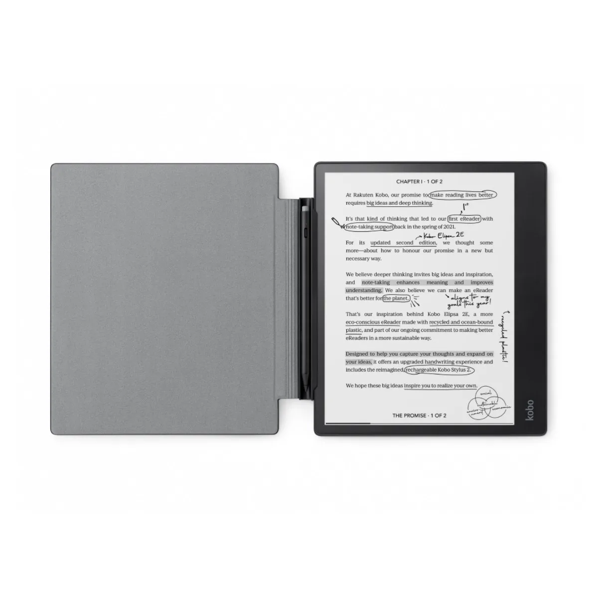 Kobo SleepCover per Elipsa 2E, nero, aperta